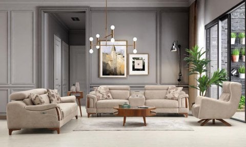 Rio Evo Modern Koltuk Takımı (3+3+1) (Ses Sistemli)