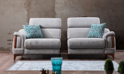 Rio Modern Motorlu Üçlü Koltuk