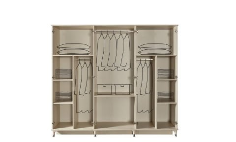 Sedef Yatak Odası 6 Kapaklı Dolap