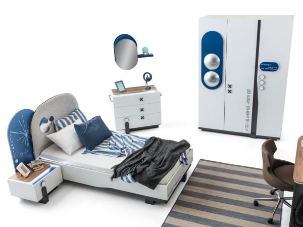 Space Genç Odası (Başlıklı Bazalı Karyola 100x200)